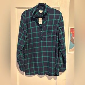NWT JCrew flannel blouse XL